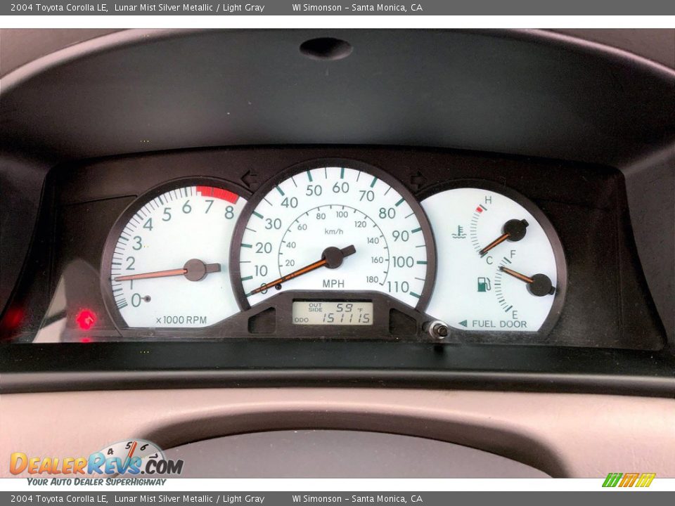 2004 Toyota Corolla LE Gauges Photo #23