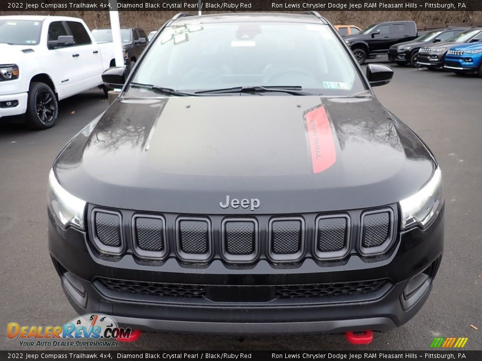 2022 Jeep Compass Trailhawk 4x4 Diamond Black Crystal Pearl / Black/Ruby Red Photo #9