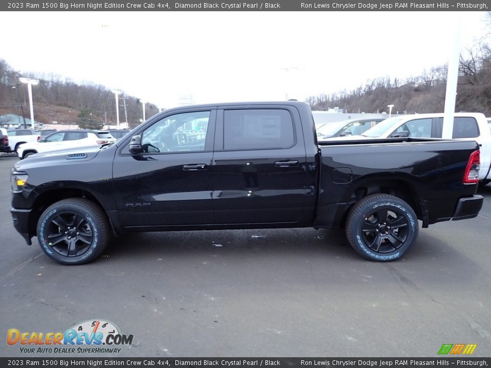 Diamond Black Crystal Pearl 2023 Ram 1500 Big Horn Night Edition Crew Cab 4x4 Photo #2