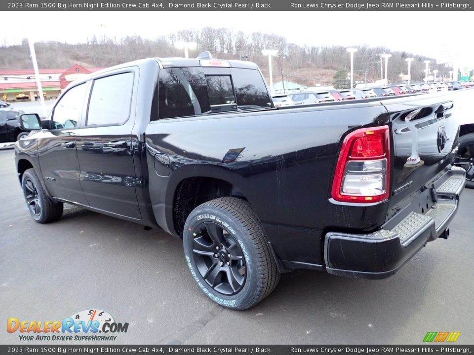 2023 Ram 1500 Big Horn Night Edition Crew Cab 4x4 Diamond Black Crystal Pearl / Black Photo #3