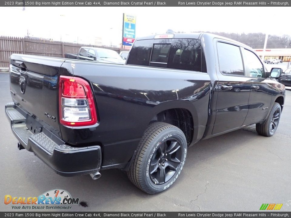 2023 Ram 1500 Big Horn Night Edition Crew Cab 4x4 Diamond Black Crystal Pearl / Black Photo #6