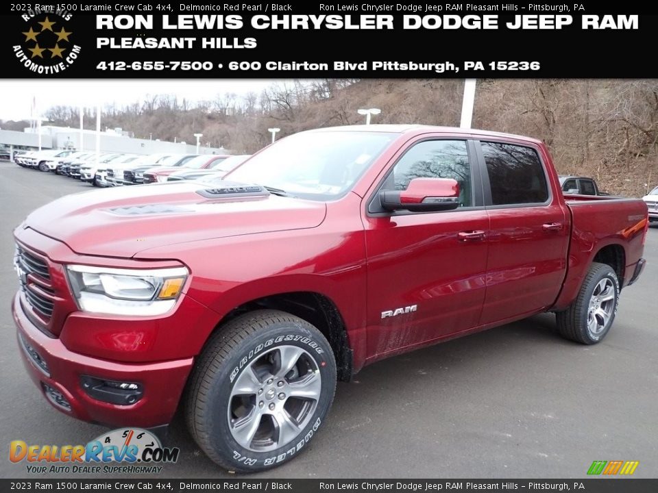 2023 Ram 1500 Laramie Crew Cab 4x4 Delmonico Red Pearl / Black Photo #1