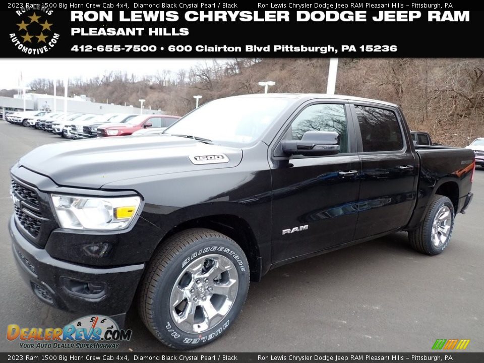 2023 Ram 1500 Big Horn Crew Cab 4x4 Diamond Black Crystal Pearl / Black Photo #1