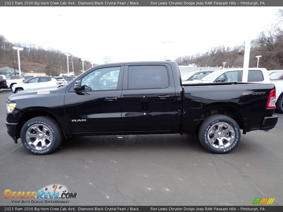 Diamond Black Crystal Pearl 2023 Ram 1500 Big Horn Crew Cab 4x4 Photo #2