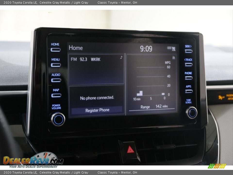 2020 Toyota Corolla LE Celestite Gray Metallic / Light Gray Photo #10