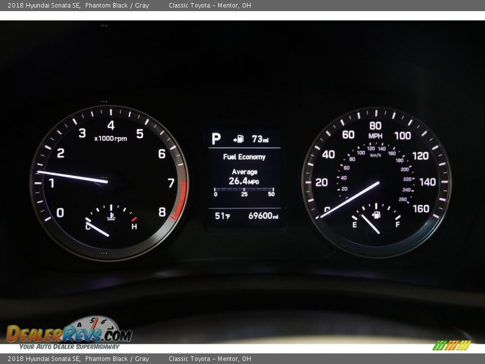 2018 Hyundai Sonata SE Phantom Black / Gray Photo #8