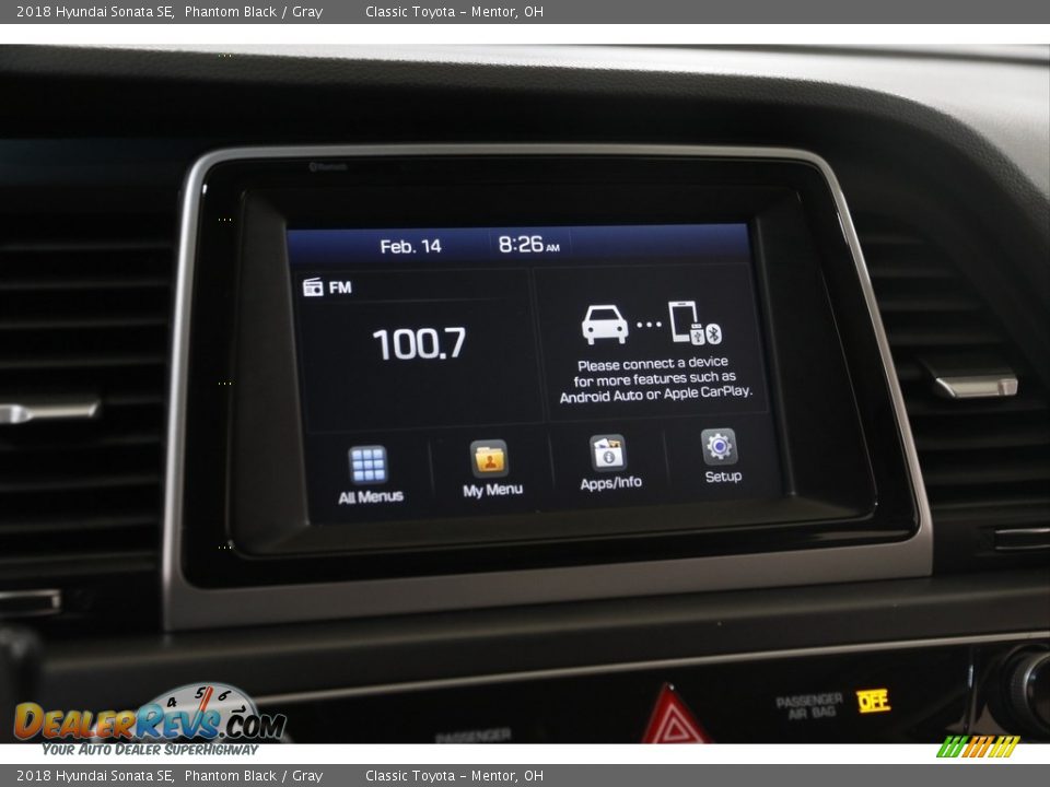 2018 Hyundai Sonata SE Phantom Black / Gray Photo #10