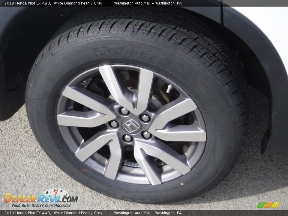 2019 Honda Pilot EX AWD White Diamond Pearl / Gray Photo #3