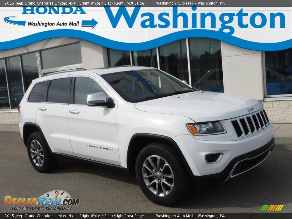 2015 Jeep Grand Cherokee Limited 4x4 Bright White / Black/Light Frost Beige Photo #1