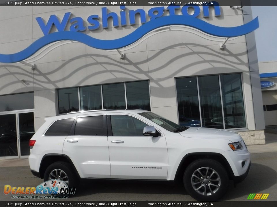 2015 Jeep Grand Cherokee Limited 4x4 Bright White / Black/Light Frost Beige Photo #2