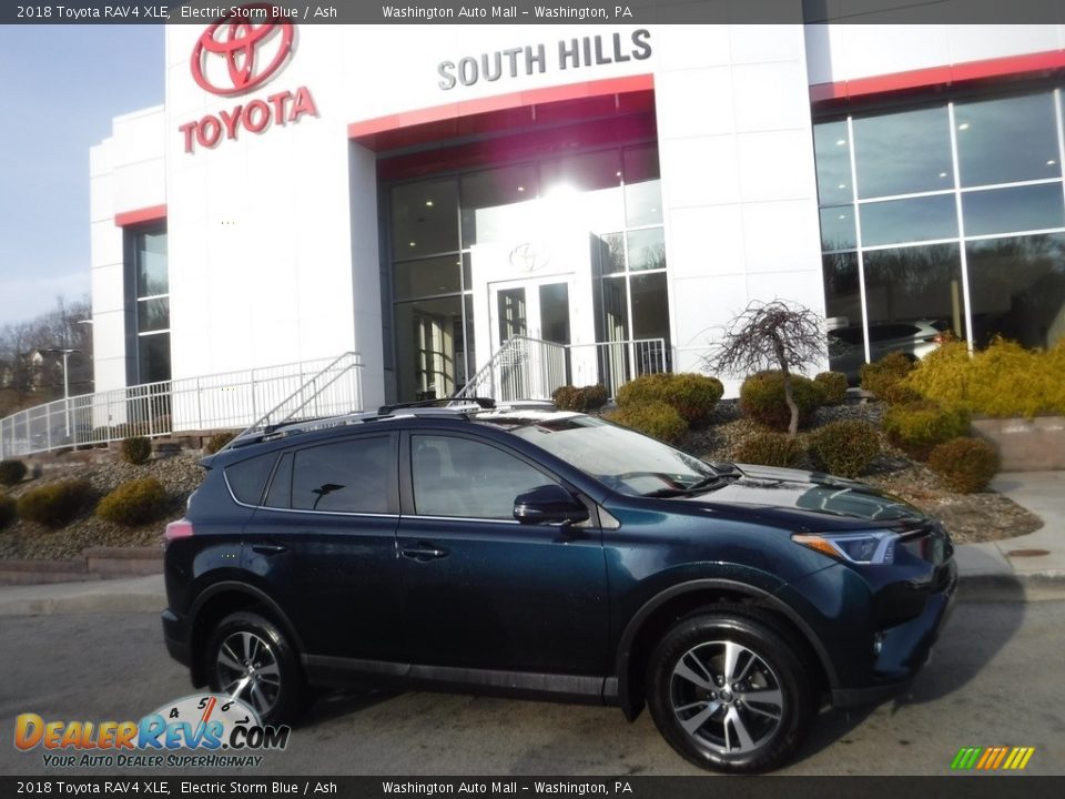 2018 Toyota RAV4 XLE Electric Storm Blue / Ash Photo #2