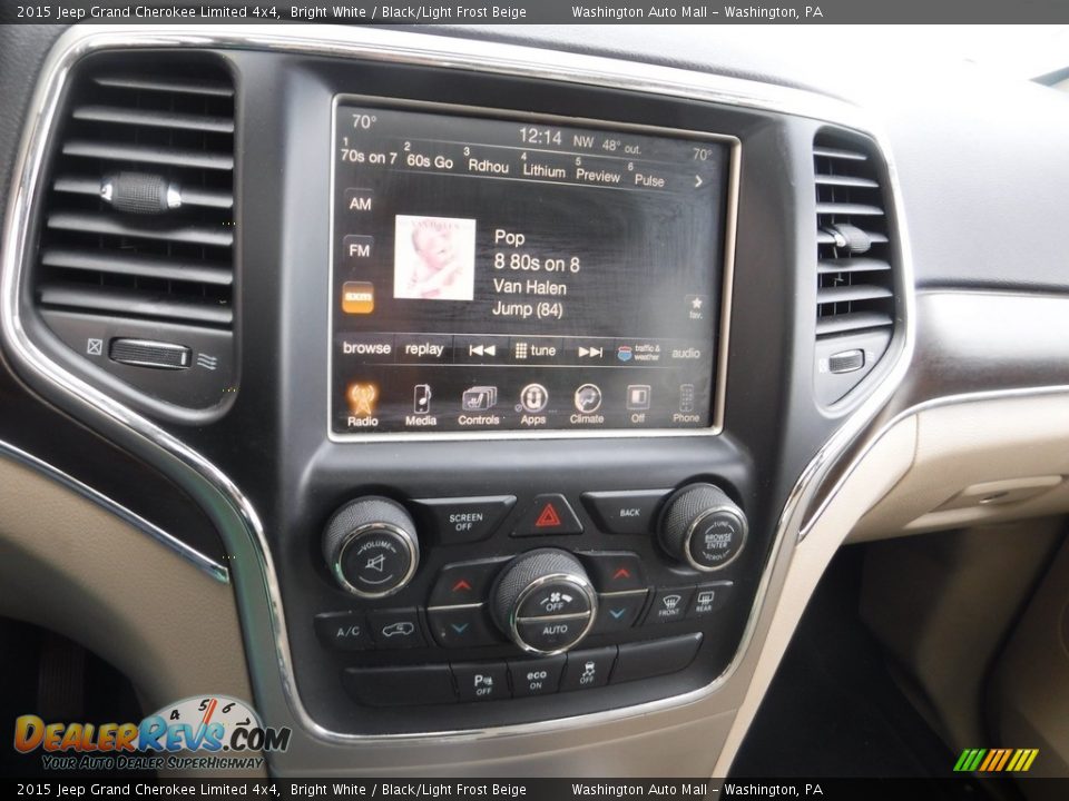 2015 Jeep Grand Cherokee Limited 4x4 Bright White / Black/Light Frost Beige Photo #21