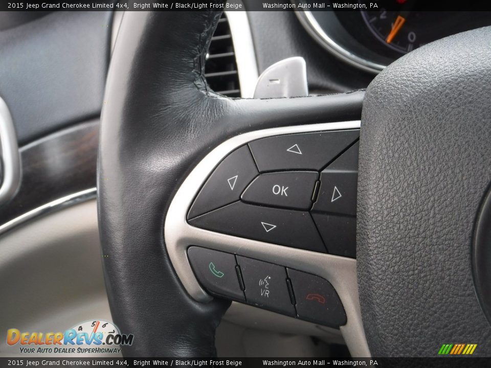 2015 Jeep Grand Cherokee Limited 4x4 Bright White / Black/Light Frost Beige Photo #29