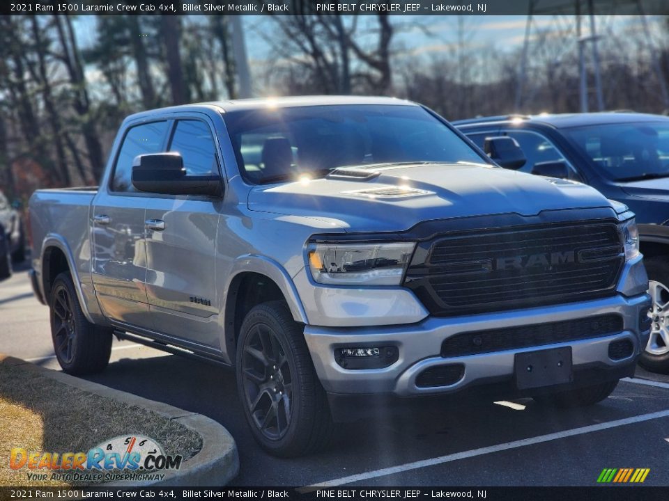 2021 Ram 1500 Laramie Crew Cab 4x4 Billet Silver Metallic / Black Photo #3