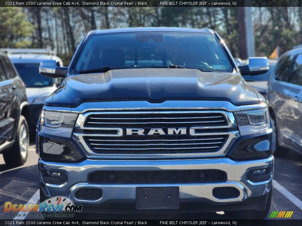 2021 Ram 1500 Laramie Crew Cab 4x4 Diamond Black Crystal Pearl / Black Photo #2