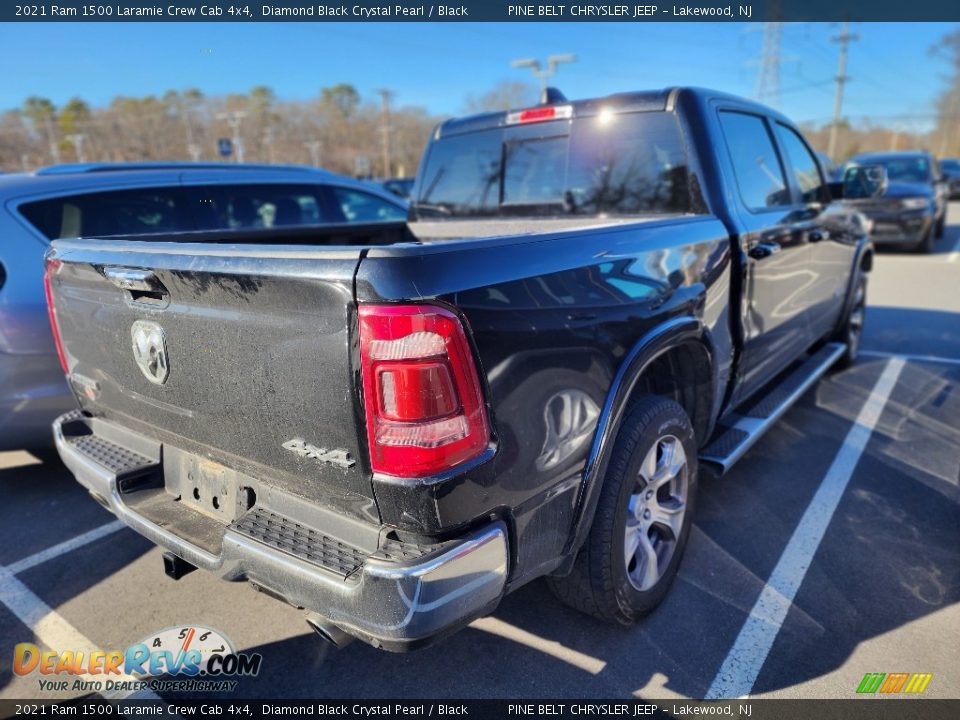 2021 Ram 1500 Laramie Crew Cab 4x4 Diamond Black Crystal Pearl / Black Photo #4