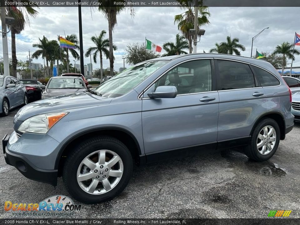 2008 Honda CR-V EX-L Glacier Blue Metallic / Gray Photo #5