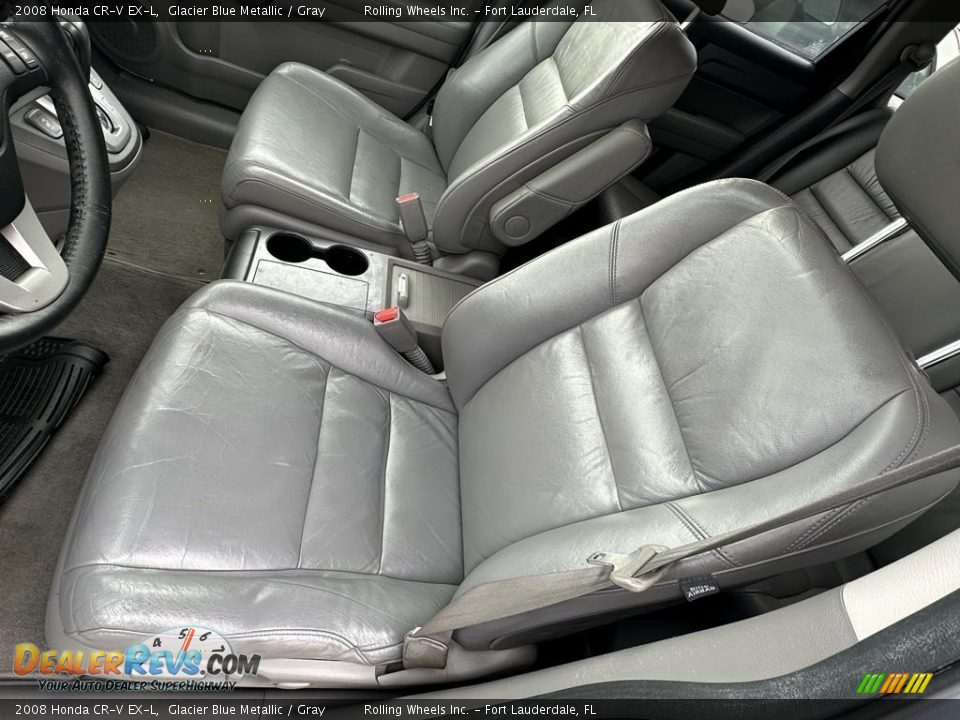 2008 Honda CR-V EX-L Glacier Blue Metallic / Gray Photo #7