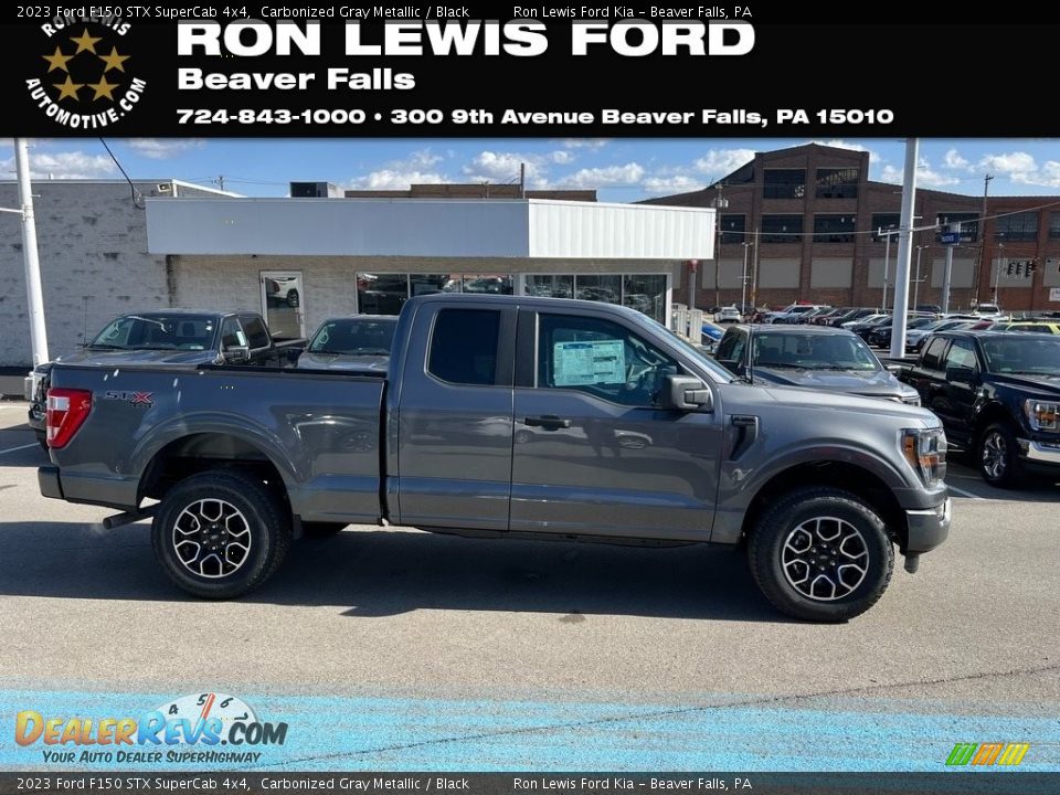 2023 Ford F150 STX SuperCab 4x4 Carbonized Gray Metallic / Black Photo #1
