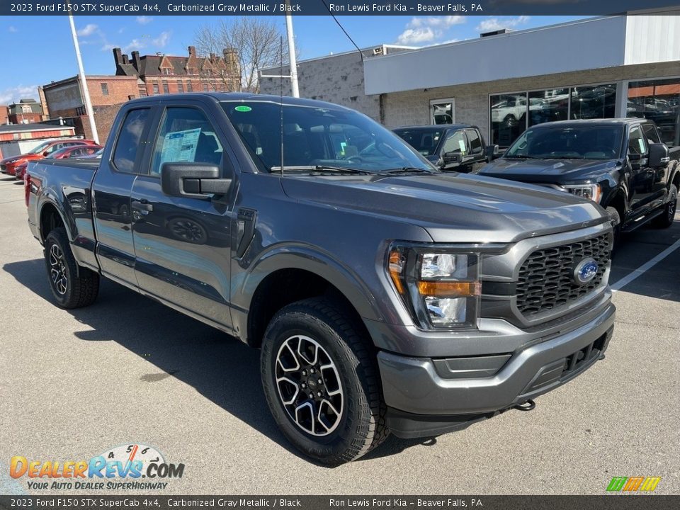 2023 Ford F150 STX SuperCab 4x4 Carbonized Gray Metallic / Black Photo #2