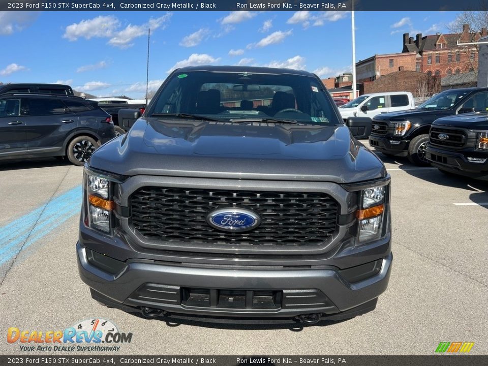 2023 Ford F150 STX SuperCab 4x4 Carbonized Gray Metallic / Black Photo #3