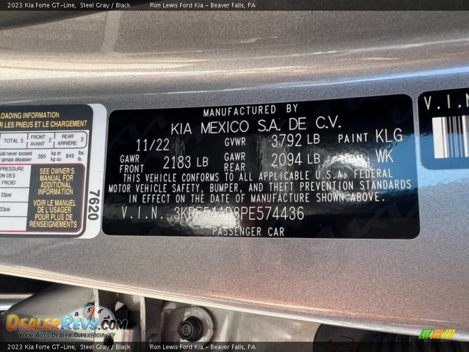 2023 Kia Forte GT-Line Steel Gray / Black Photo #22