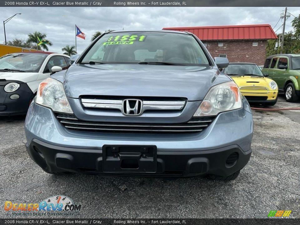 2008 Honda CR-V EX-L Glacier Blue Metallic / Gray Photo #35
