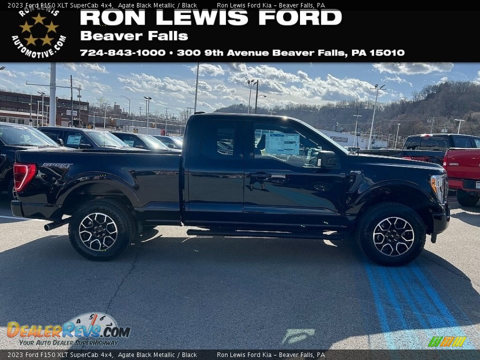 2023 Ford F150 XLT SuperCab 4x4 Agate Black Metallic / Black Photo #1