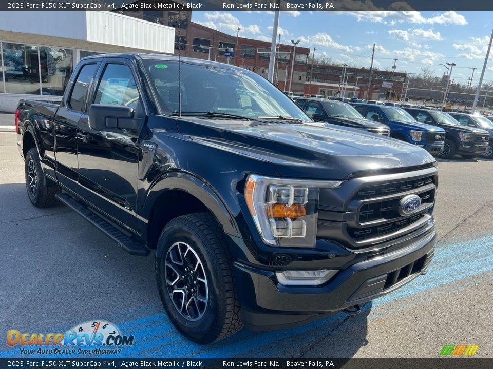 2023 Ford F150 XLT SuperCab 4x4 Agate Black Metallic / Black Photo #2