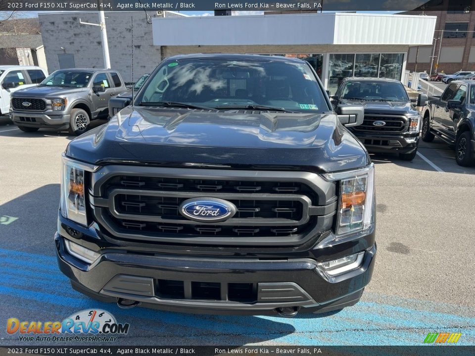 2023 Ford F150 XLT SuperCab 4x4 Agate Black Metallic / Black Photo #3