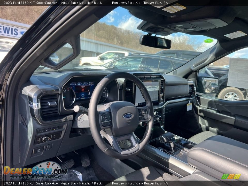 2023 Ford F150 XLT SuperCab 4x4 Agate Black Metallic / Black Photo #13