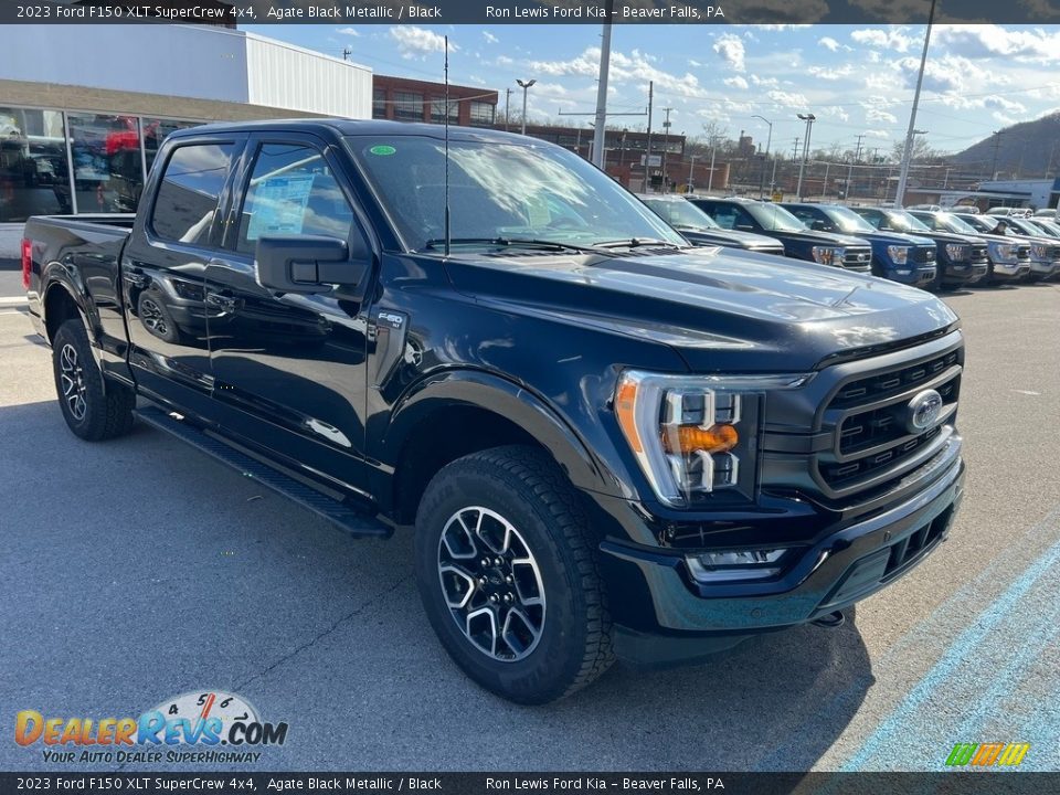 2023 Ford F150 XLT SuperCrew 4x4 Agate Black Metallic / Black Photo #2