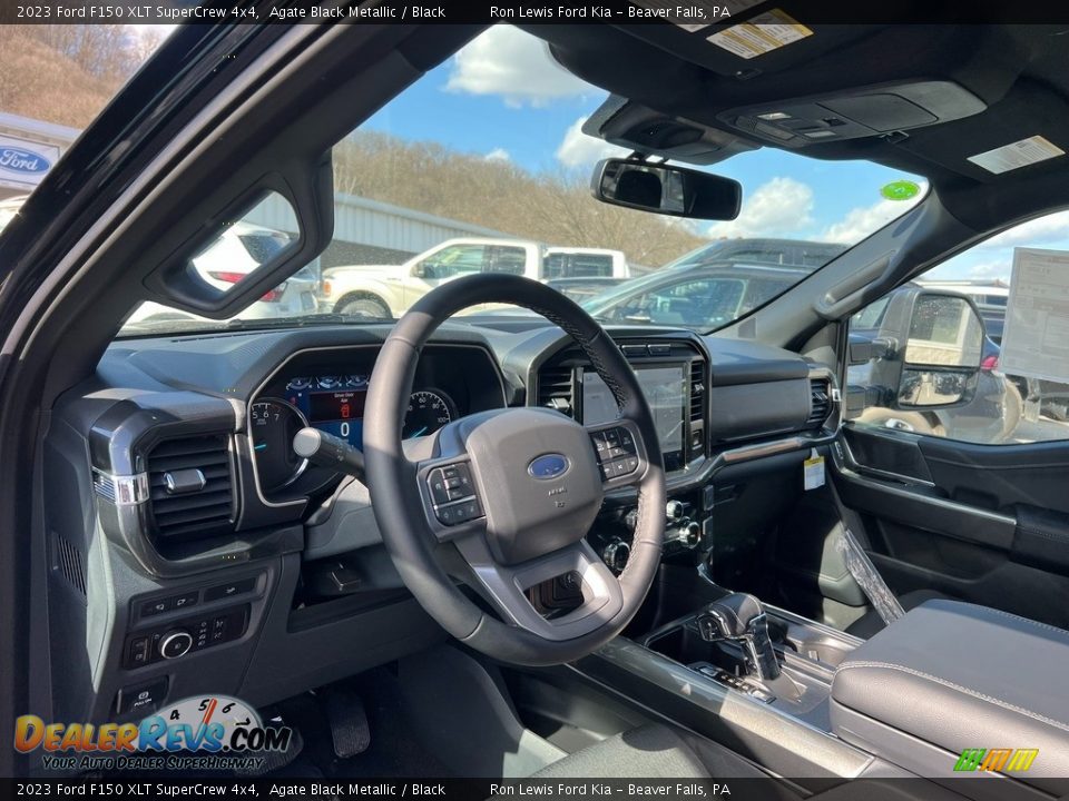 2023 Ford F150 XLT SuperCrew 4x4 Agate Black Metallic / Black Photo #14
