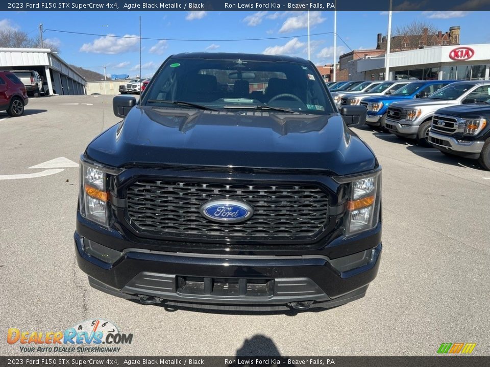 2023 Ford F150 STX SuperCrew 4x4 Agate Black Metallic / Black Photo #3