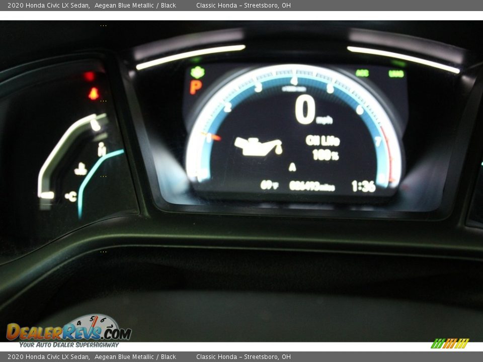 2020 Honda Civic LX Sedan Aegean Blue Metallic / Black Photo #32
