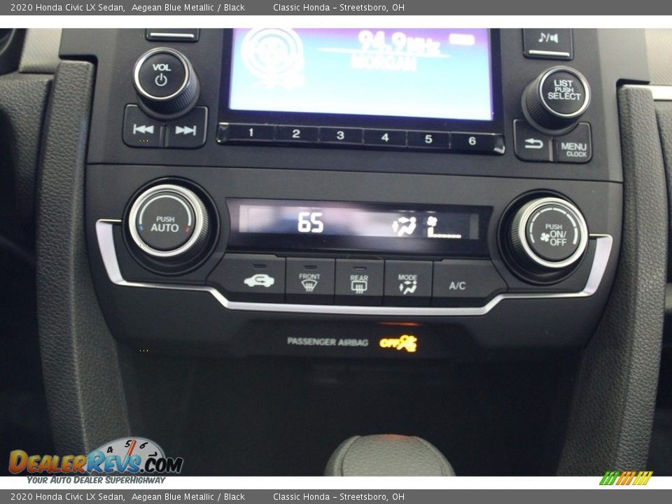 2020 Honda Civic LX Sedan Aegean Blue Metallic / Black Photo #34