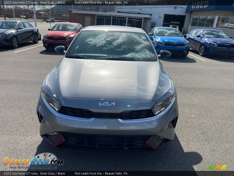 2023 Kia Forte GT-Line Steel Gray / Black Photo #3