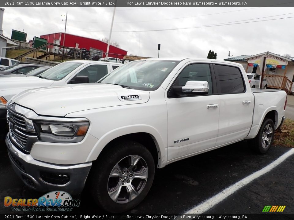 2021 Ram 1500 Laramie Crew Cab 4x4 Bright White / Black Photo #1