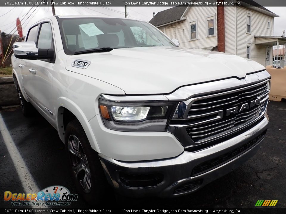 2021 Ram 1500 Laramie Crew Cab 4x4 Bright White / Black Photo #4