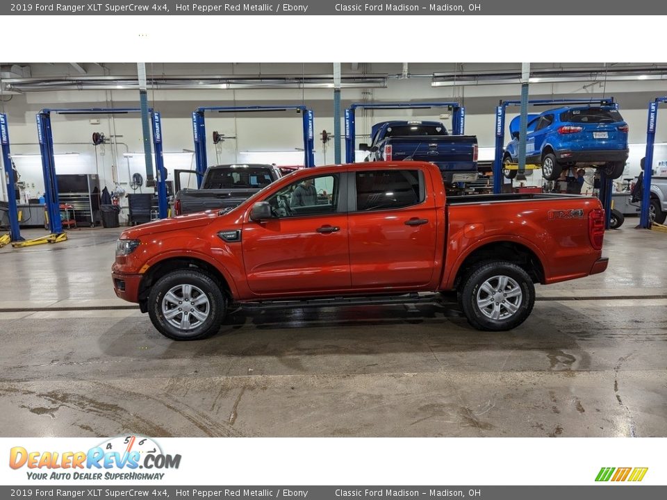 2019 Ford Ranger XLT SuperCrew 4x4 Hot Pepper Red Metallic / Ebony Photo #2
