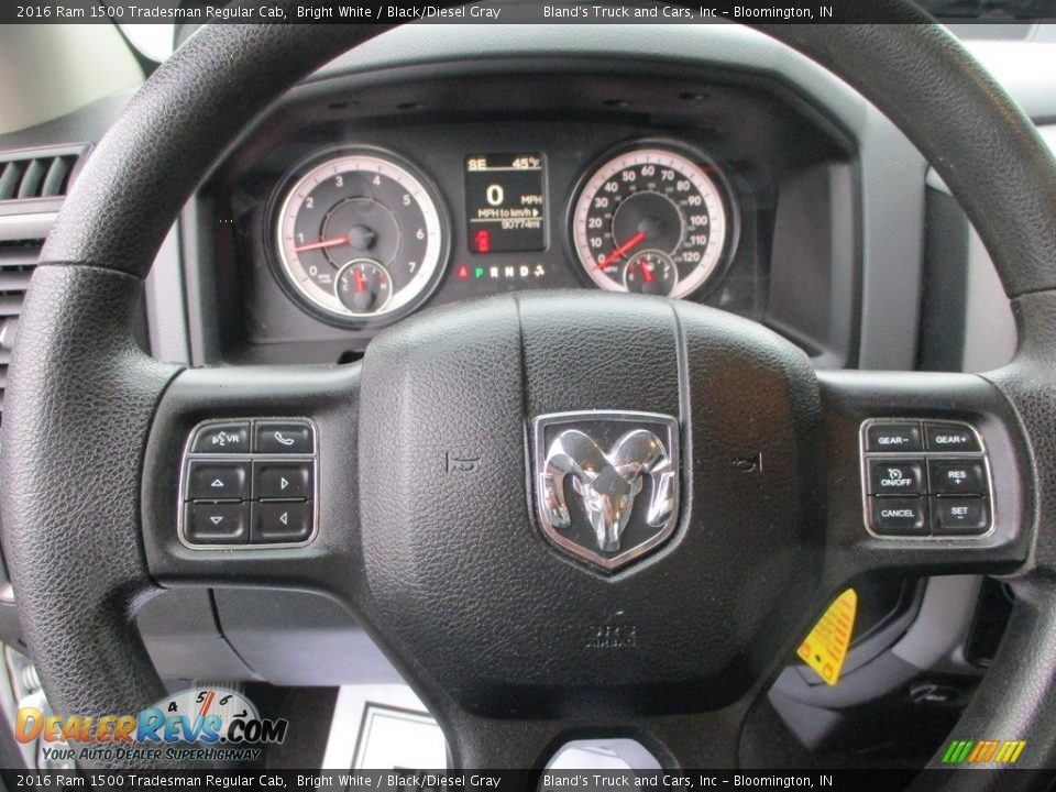 2016 Ram 1500 Tradesman Regular Cab Bright White / Black/Diesel Gray Photo #10