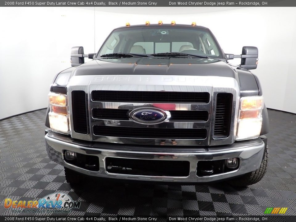 2008 Ford F450 Super Duty Lariat Crew Cab 4x4 Dually Black / Medium Stone Grey Photo #5