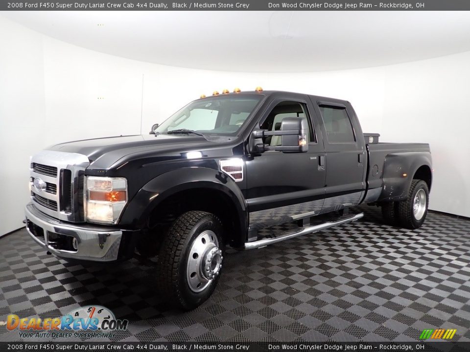 2008 Ford F450 Super Duty Lariat Crew Cab 4x4 Dually Black / Medium Stone Grey Photo #6