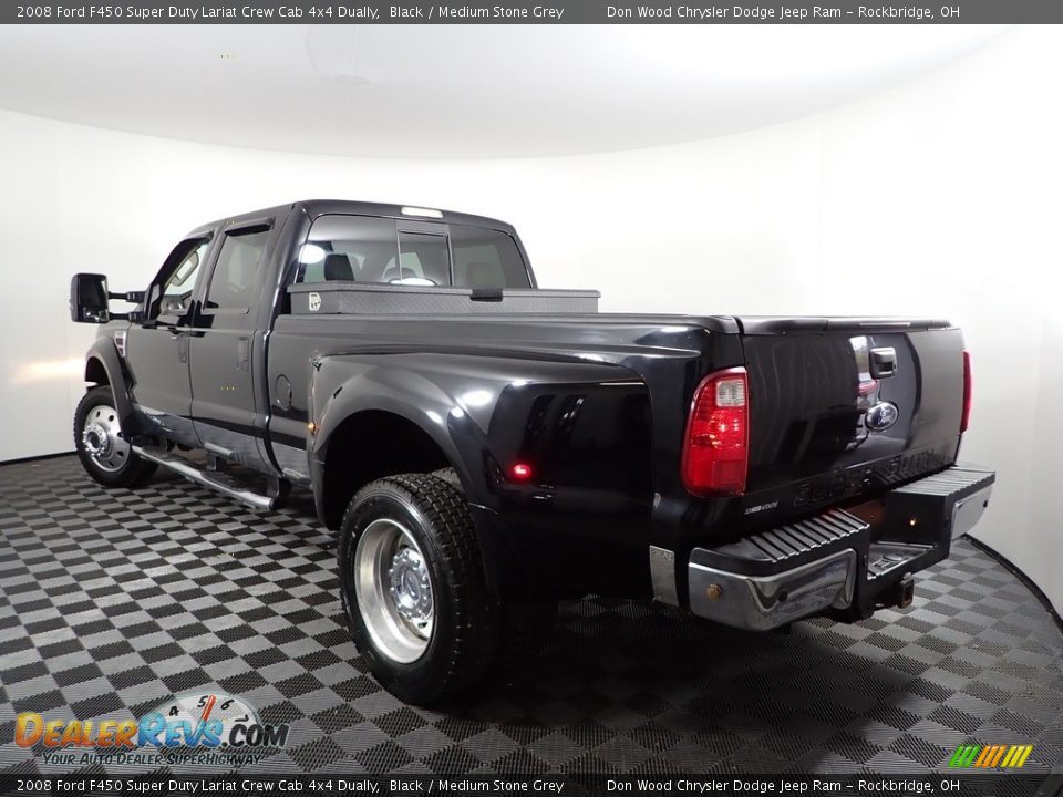 2008 Ford F450 Super Duty Lariat Crew Cab 4x4 Dually Black / Medium Stone Grey Photo #7