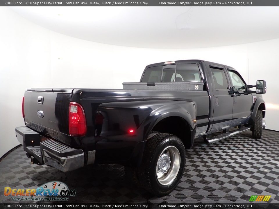 2008 Ford F450 Super Duty Lariat Crew Cab 4x4 Dually Black / Medium Stone Grey Photo #9