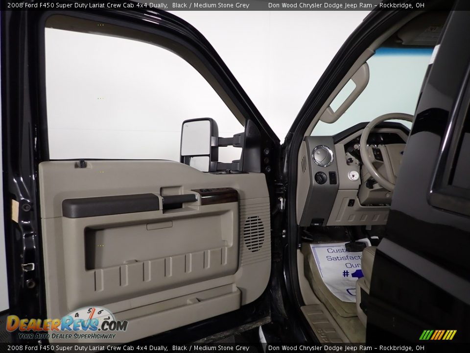2008 Ford F450 Super Duty Lariat Crew Cab 4x4 Dually Black / Medium Stone Grey Photo #10