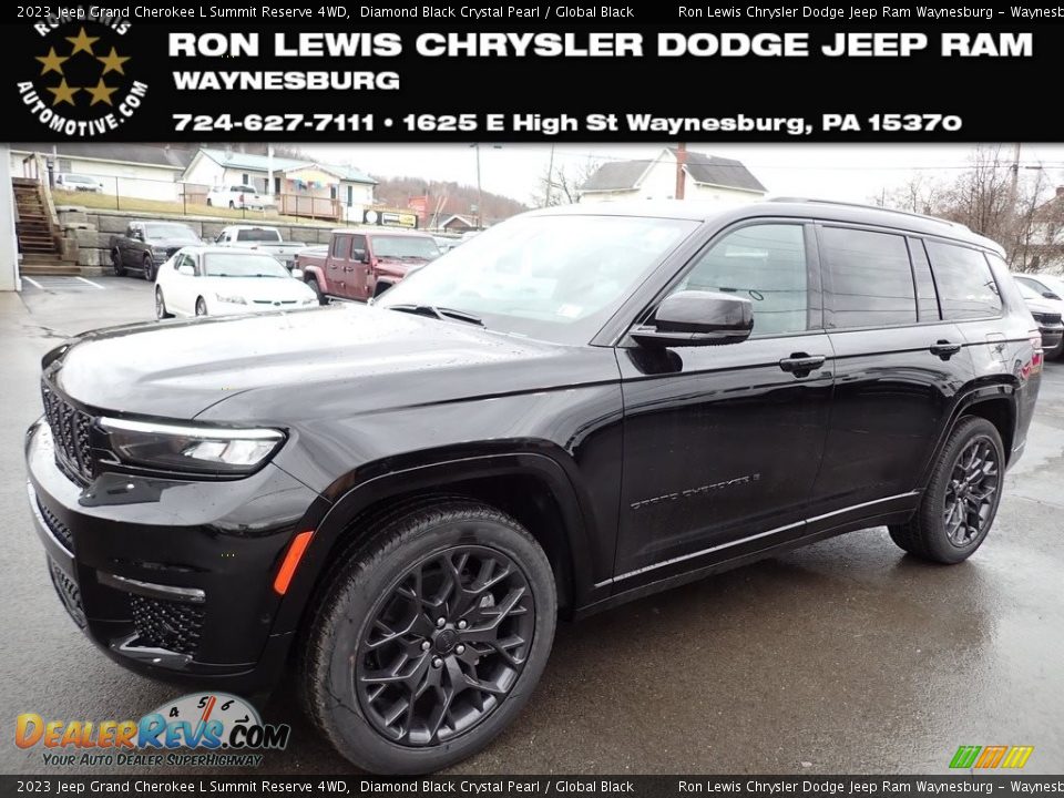 2023 Jeep Grand Cherokee L Summit Reserve 4WD Diamond Black Crystal Pearl / Global Black Photo #1