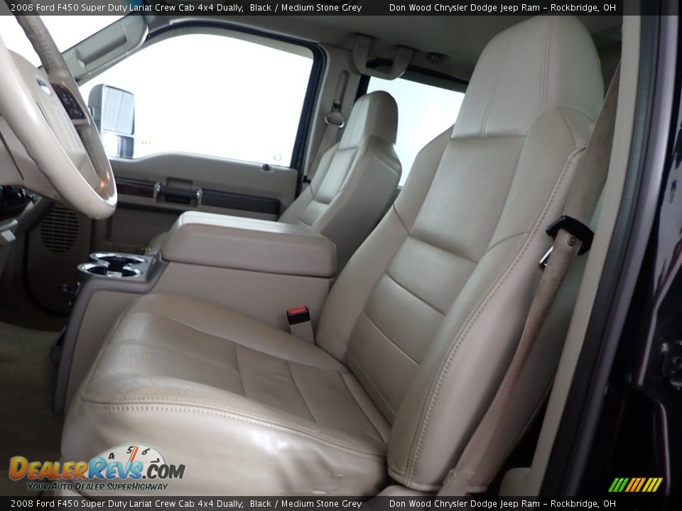 2008 Ford F450 Super Duty Lariat Crew Cab 4x4 Dually Black / Medium Stone Grey Photo #13