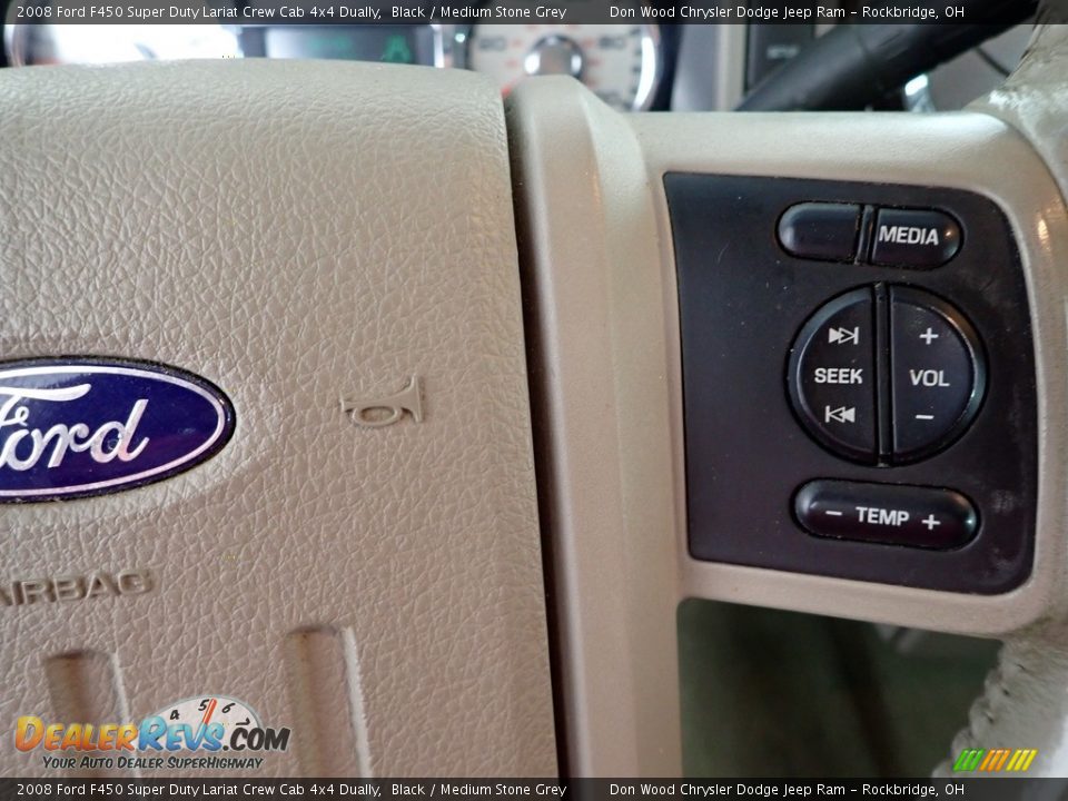 2008 Ford F450 Super Duty Lariat Crew Cab 4x4 Dually Black / Medium Stone Grey Photo #16