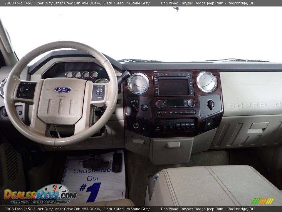 2008 Ford F450 Super Duty Lariat Crew Cab 4x4 Dually Black / Medium Stone Grey Photo #24
